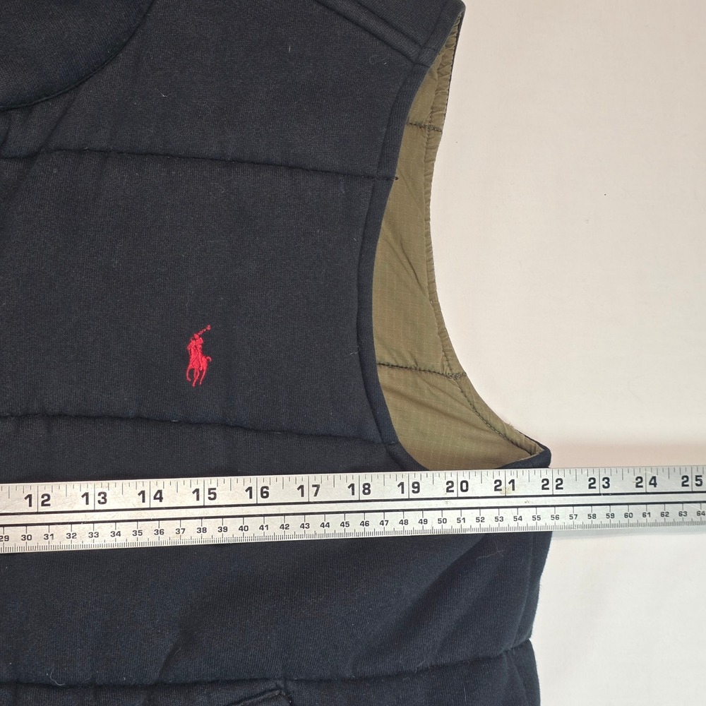VTG Polo Ralph Lauren Mens Navy Blue Quilted Puffer Vest Large Red Pony - Picture 9 of 15